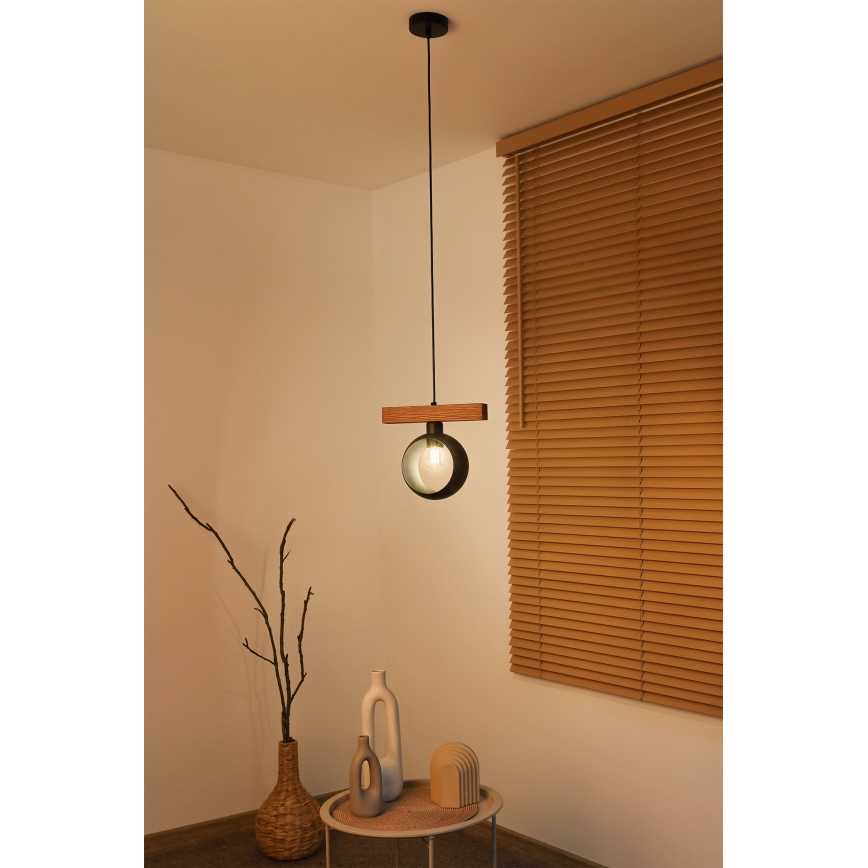 Duolla - Ripplamp köiega IRONLINE 1xE27/15W/230V mänd tamm/must