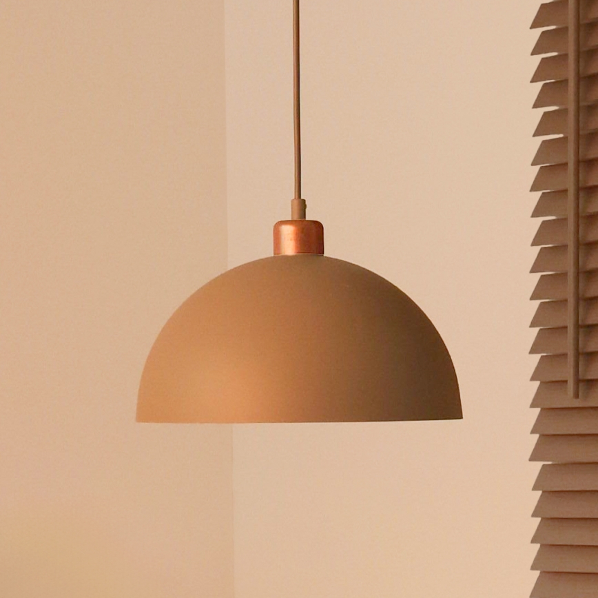 Duolla - Rippvalgusti kaabliga IRONLINE 1xE27/15W/230V läbimõõt 27 cm beežne/vaskne