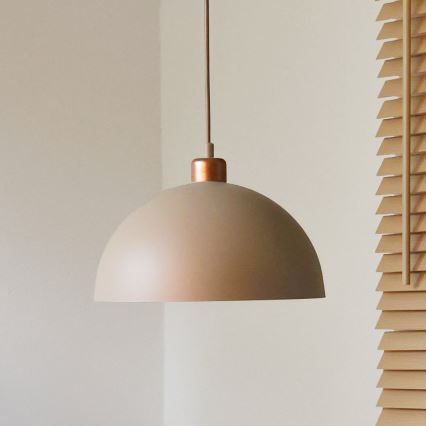 Duolla - Rippvalgusti kaabliga IRONLINE 1xE27/15W/230V läbimõõt 27 cm beežne/vaskne