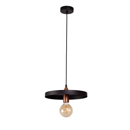 Duolla - Rippvalgusti kaabliga IRONLINE 1xE27/15W/230V, läbimõõt 30 cm, must/vasetoon