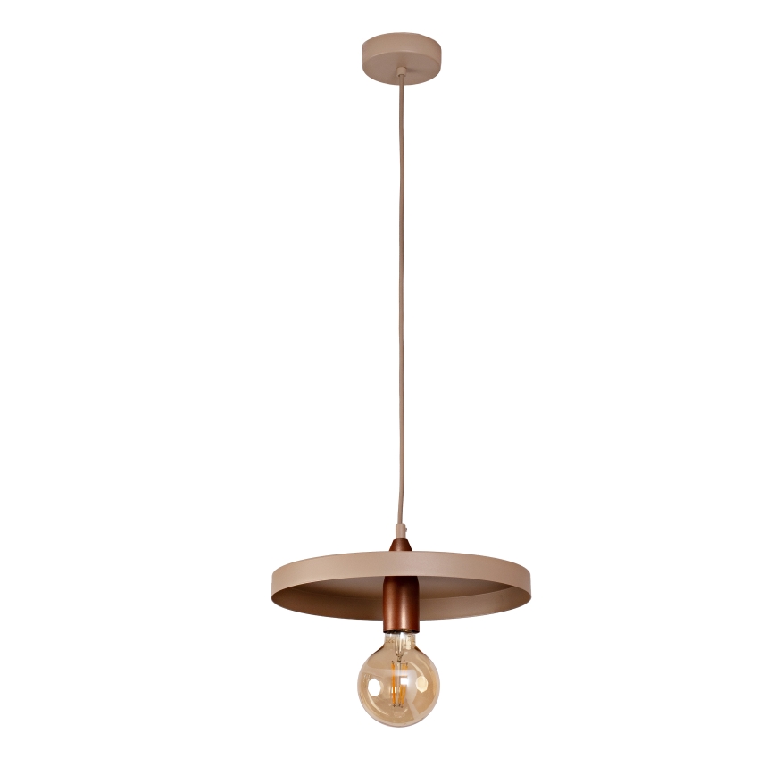 Duolla - Rippvalgusti kaablil IRONLINE 1xE27/15W/230V Ø 30 cm beež/vask