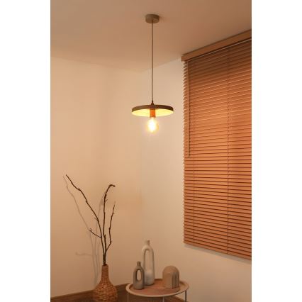 Duolla - Rippvalgusti kaablil IRONLINE 1xE27/15W/230V Ø 30 cm beež/vask