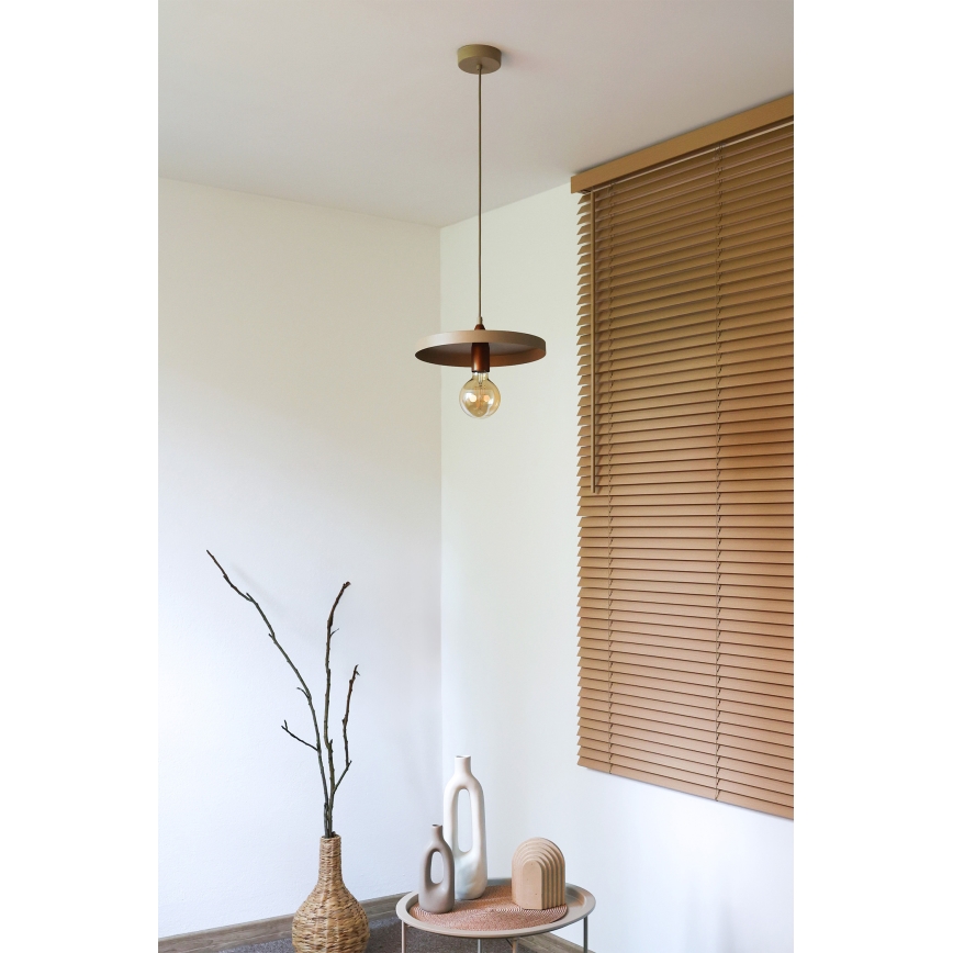 Duolla - Rippvalgusti kaablil IRONLINE 1xE27/15W/230V Ø 30 cm beež/vask