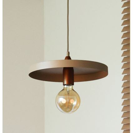 Duolla - Rippvalgusti kaablil IRONLINE 1xE27/15W/230V Ø 30 cm beež/vask