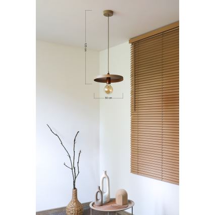 Duolla - Rippvalgusti kaablil IRONLINE 1xE27/15W/230V Ø 30 cm beež/vask
