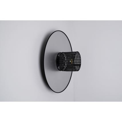 Duolla - Seinavalgusti TOKYO RATTAN 1xE27/15W/230V d. 50 cm hõbedane/must