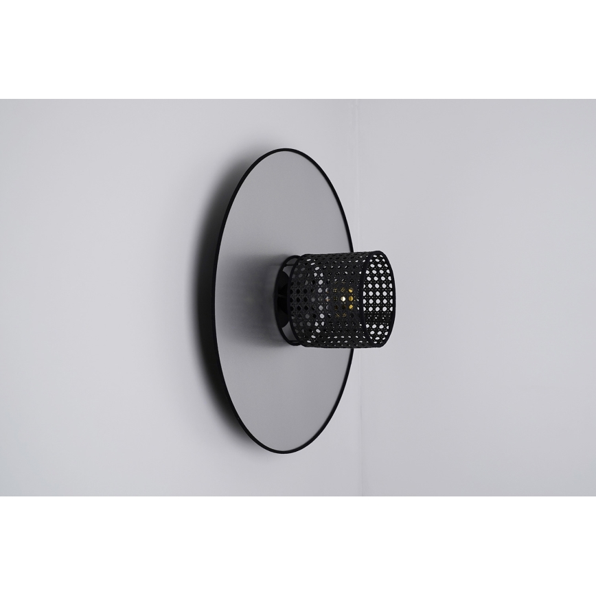 Duolla - Seinavalgusti TOKYO RATTAN 1xE27/15W/230V d. 50 cm hõbedane/must