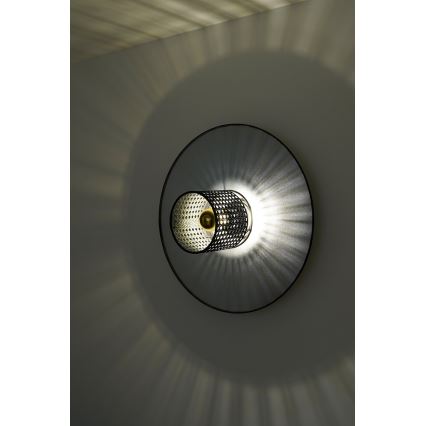 Duolla - Seinavalgusti TOKYO RATTAN 1xE27/15W/230V d. 50 cm hõbedane/must