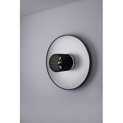 Duolla - Seinavalgusti TOKYO RATTAN 1xE27/15W/230V d. 50 cm hõbedane/must
