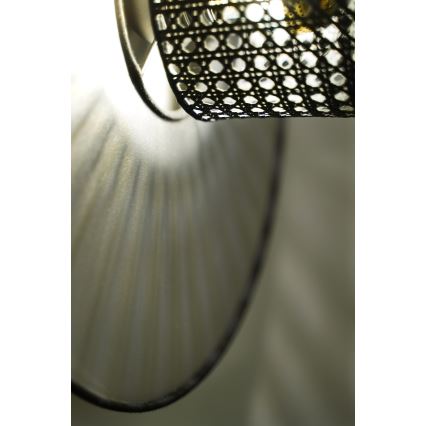 Duolla - Seinavalgusti TOKYO RATTAN 1xE27/15W/230V d. 50 cm hõbedane/must