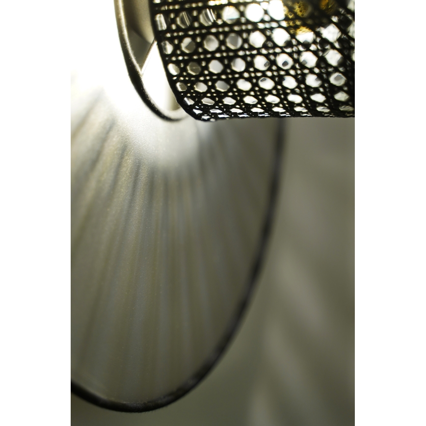 Duolla - Seinavalgusti TOKYO RATTAN 1xE27/15W/230V d. 50 cm hõbedane/must