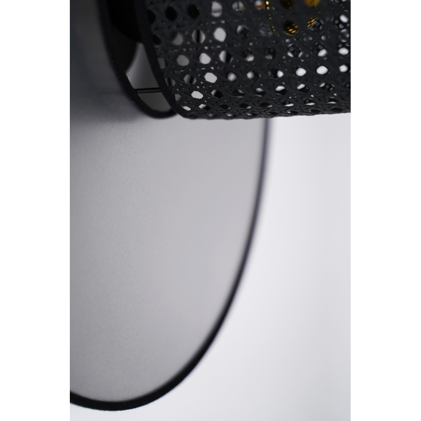 Duolla - Seinavalgusti TOKYO RATTAN 1xE27/15W/230V d. 50 cm hõbedane/must