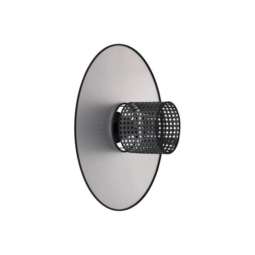 Duolla - Seinavalgusti TOKYO RATTAN 1xE27/15W/230V d. 50 cm hõbedane/must