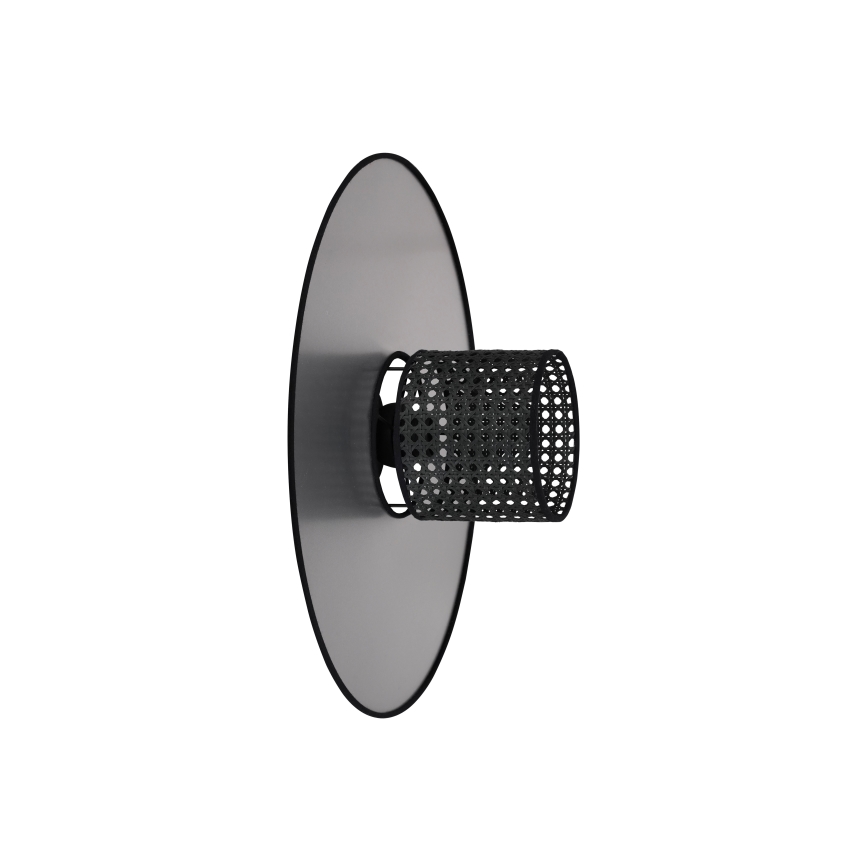 Duolla - Seinavalgusti TOKYO RATTAN 1xE27/15W/230V d. 50 cm hõbedane/must