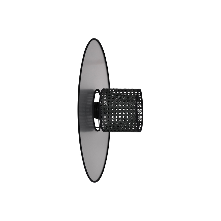 Duolla - Seinavalgusti TOKYO RATTAN 1xE27/15W/230V d. 50 cm hõbedane/must