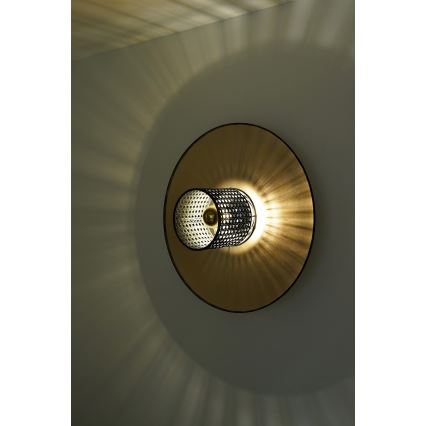 Duolla - Seinavalgusti TOKYO RATTAN 1xE27/15W/230V d. 50 cm kuldne/must