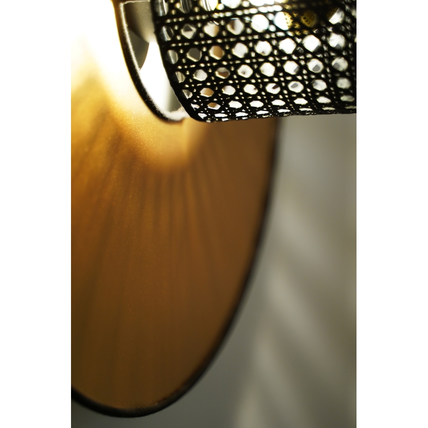 Duolla - Seinavalgusti TOKYO RATTAN 1xE27/15W/230V d. 50 cm kuldne/must