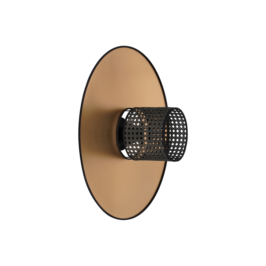 Duolla - Seinavalgusti TOKYO RATTAN 1xE27/15W/230V d. 50 cm kuldne/must