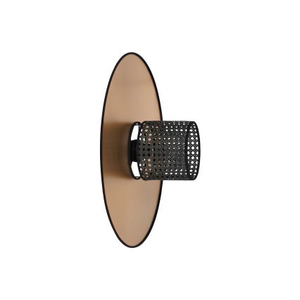 Duolla - Seinavalgusti TOKYO RATTAN 1xE27/15W/230V d. 50 cm kuldne/must