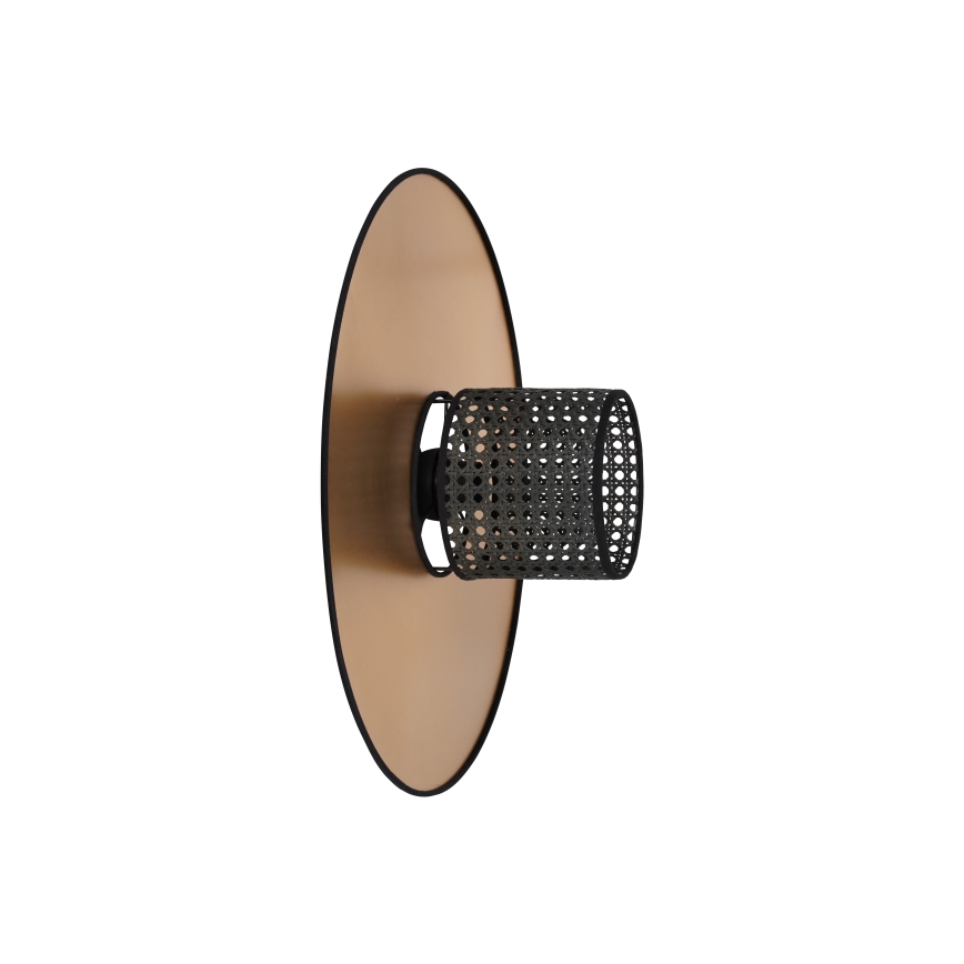 Duolla - Seinavalgusti TOKYO RATTAN 1xE27/15W/230V d. 50 cm kuldne/must