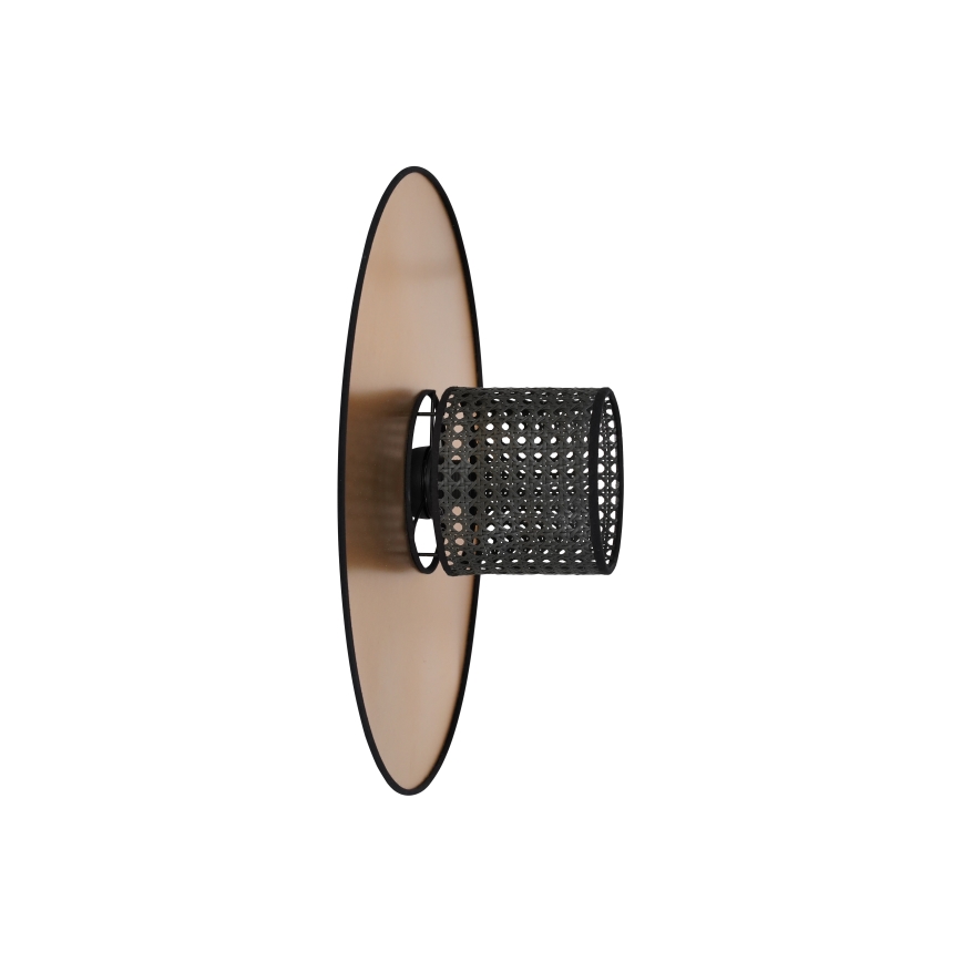 Duolla - Seinavalgusti TOKYO RATTAN 1xE27/15W/230V d. 50 cm kuldne/must