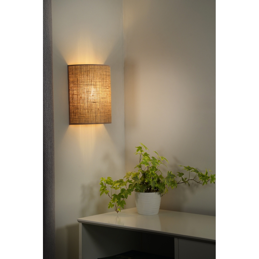 Duolla - Seinavalgusti YUTE 1xE27/15W/230V d. 20 cm pruun