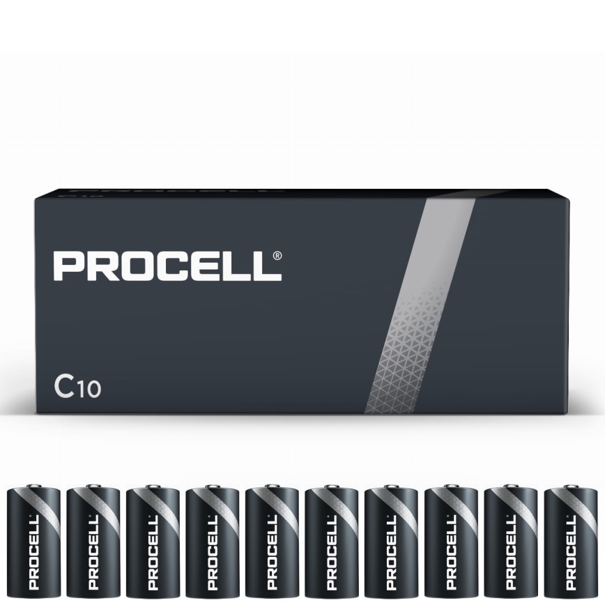Duracell - 10 tk Alkaline patarei Procell Industrial LR14/C 1,5V 9038 mAh
