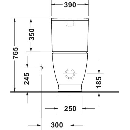 Duravit 20600900002 - WC-kombipott D-CODE, keraamiline, läikiv valge