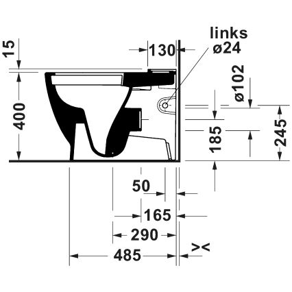 Duravit 20600900002 - WC-kombipott D-CODE, keraamiline, läikiv valge