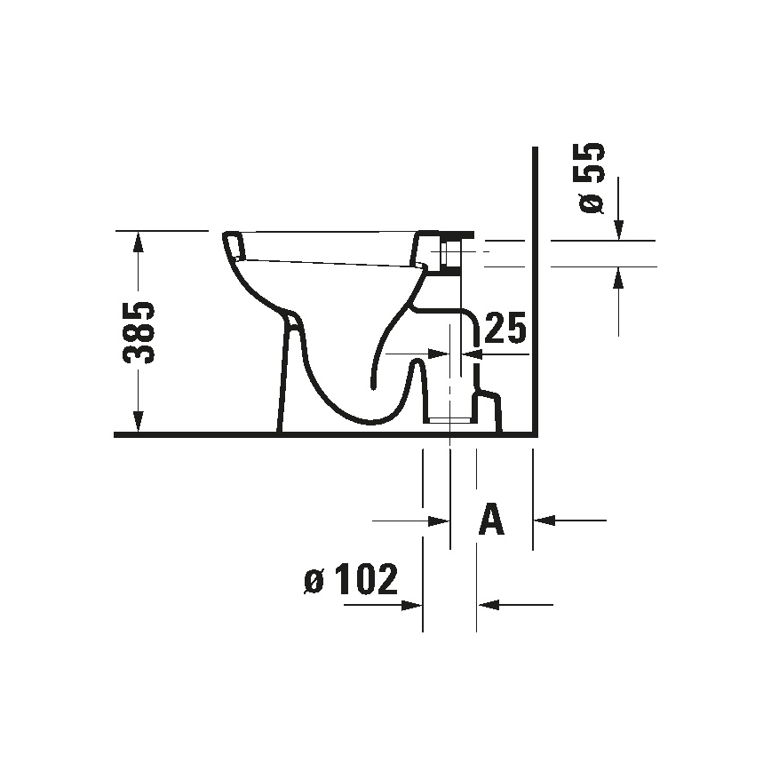 Duravit 21100100002 - Põrandale paigaldatav WC D-CODE keraamika/läikiv valge