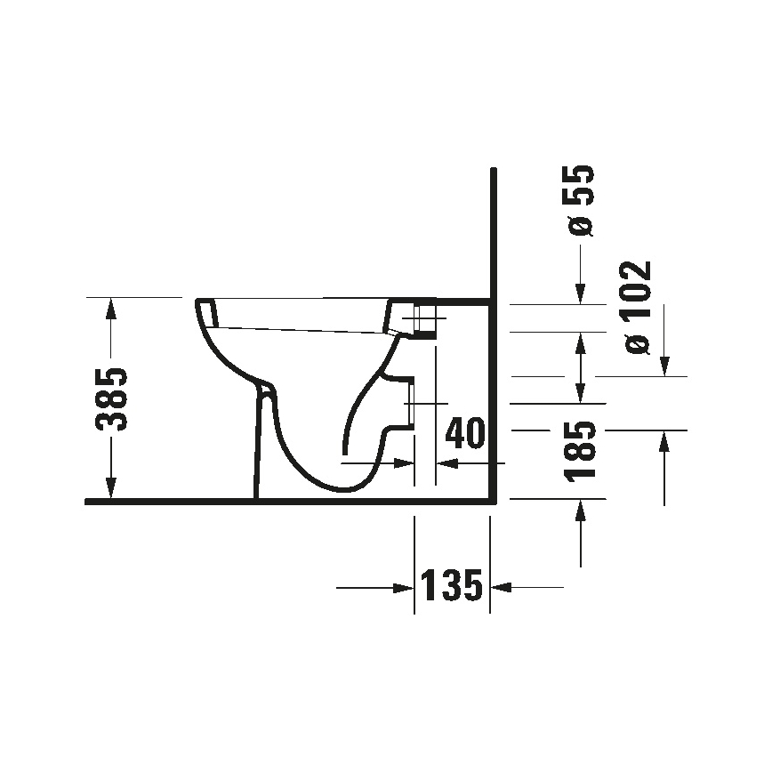 Duravit 21150900002 - Põrandale paigaldatav WC D-CODE keraamika/läikiv valge