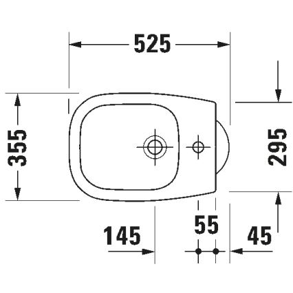 Duravit 22371000002 - Seisev bidee D-CODE 35,5x52,5 cm keraamika/läikiv valge