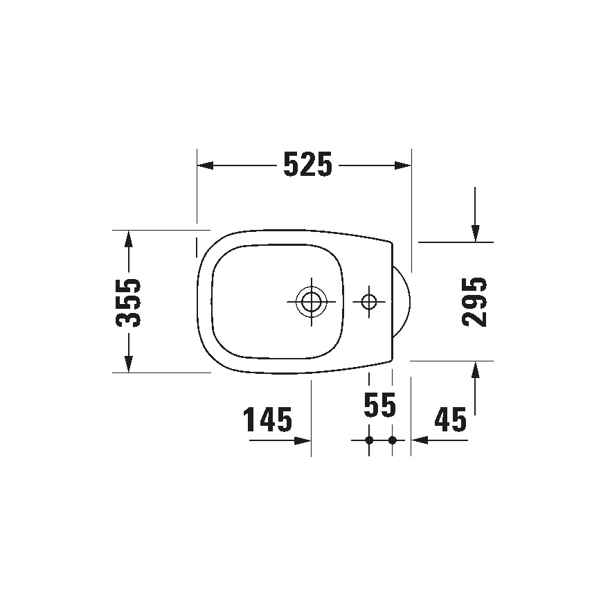 Duravit 22371000002 - Seisev bidee D-CODE 35,5x52,5 cm keraamika/läikiv valge
