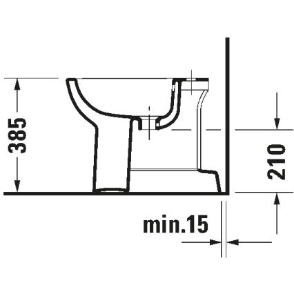 Duravit 22371000002 - Seisev bidee D-CODE 35,5x52,5 cm keraamika/läikiv valge