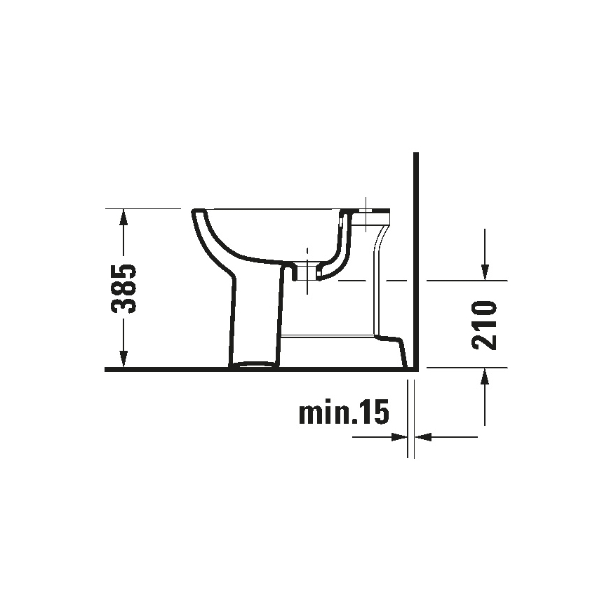 Duravit 22371000002 - Seisev bidee D-CODE 35,5x52,5 cm keraamika/läikiv valge