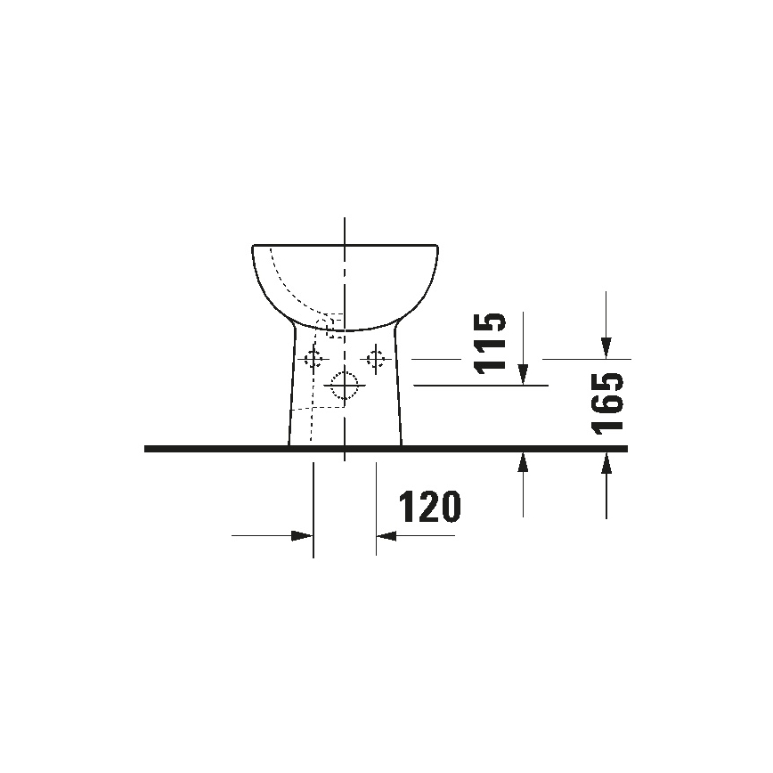 Duravit 22371000002 - Seisev bidee D-CODE 35,5x52,5 cm keraamika/läikiv valge