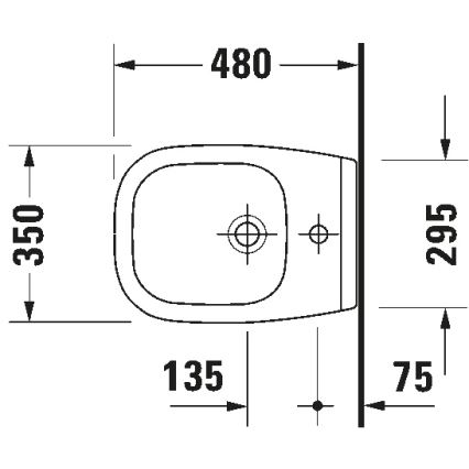 Duravit 22371500002 - Seinale kinnitatav bidee D-CODE keraamika/läikiv valge