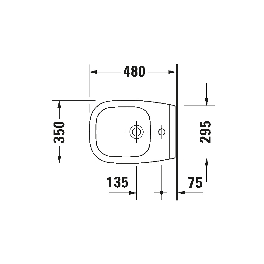 Duravit 22371500002 - Seinale kinnitatav bidee D-CODE keraamika/läikiv valge