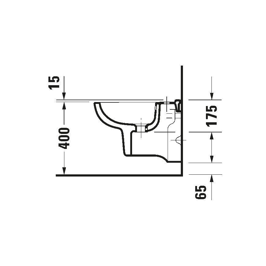 Duravit 22371500002 - Seinale kinnitatav bidee D-CODE keraamika/läikiv valge