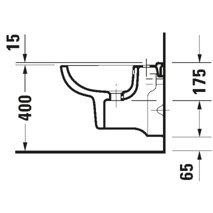 Duravit 22371500002 - Seinale kinnitatav bidee D-CODE keraamika/läikiv valge