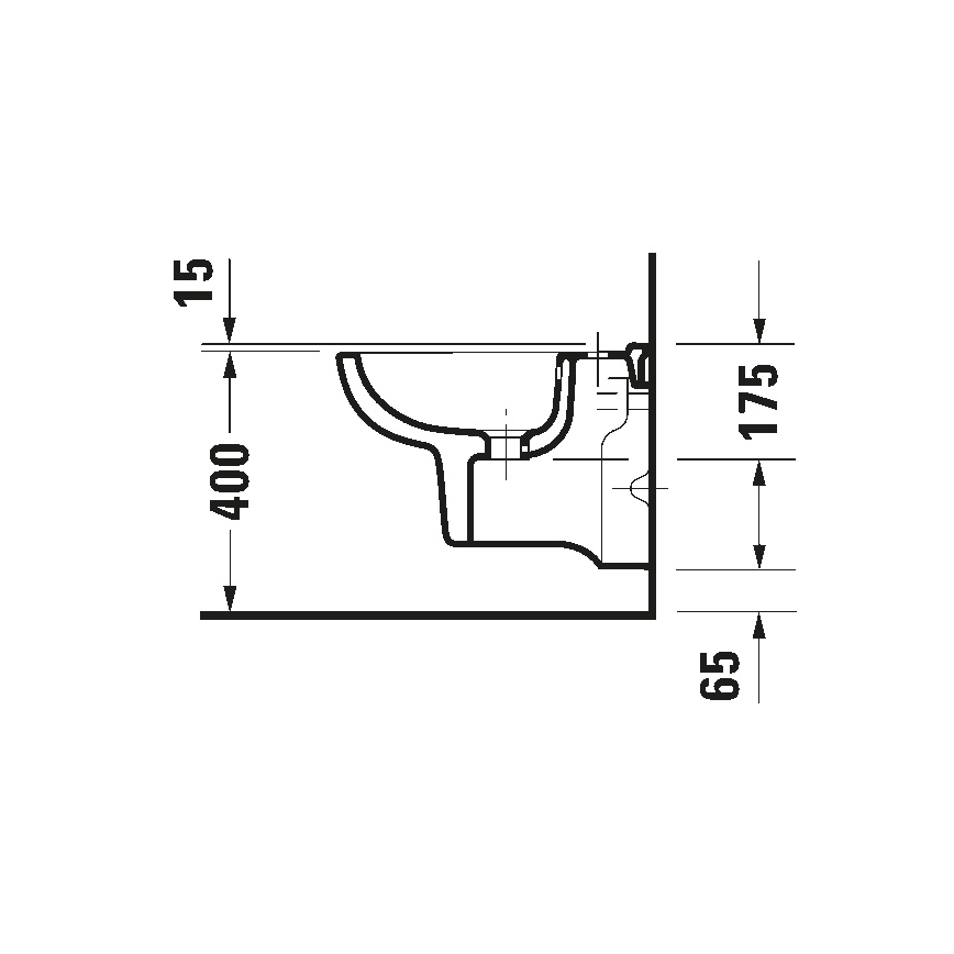 Duravit 22371500002 - Seinale kinnitatav bidee D-CODE keraamika/läikiv valge