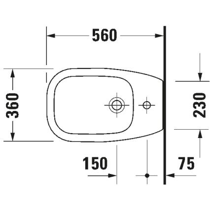 Duravit 22411000002 - Põrandale paigaldatav bidee D-CODE 35,5x52,5 cm keraamika/läikiv valge