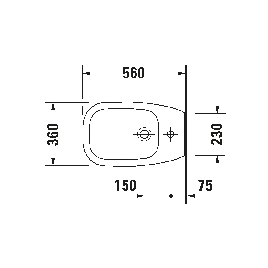 Duravit 22411000002 - Põrandale paigaldatav bidee D-CODE 35,5x52,5 cm keraamika/läikiv valge