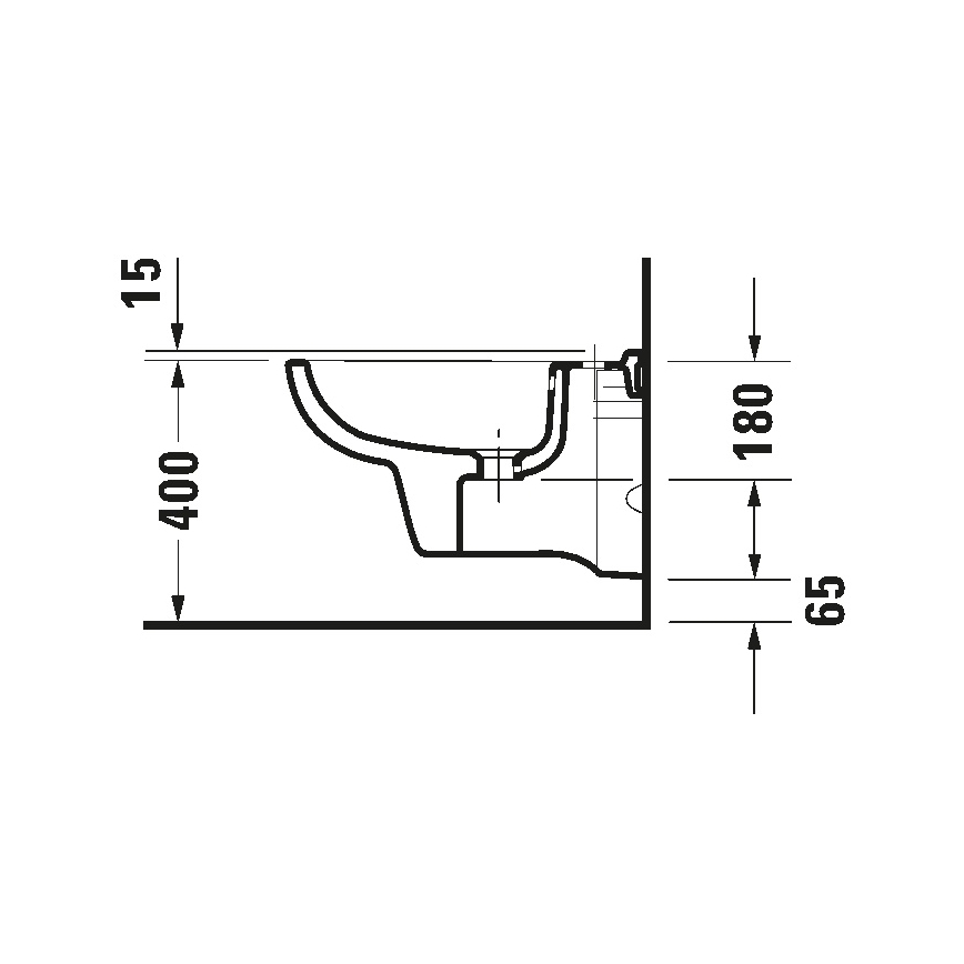 Duravit 22571500002 - Seinale kinnitatav bidee D-CODE keraamika/läikiv valge