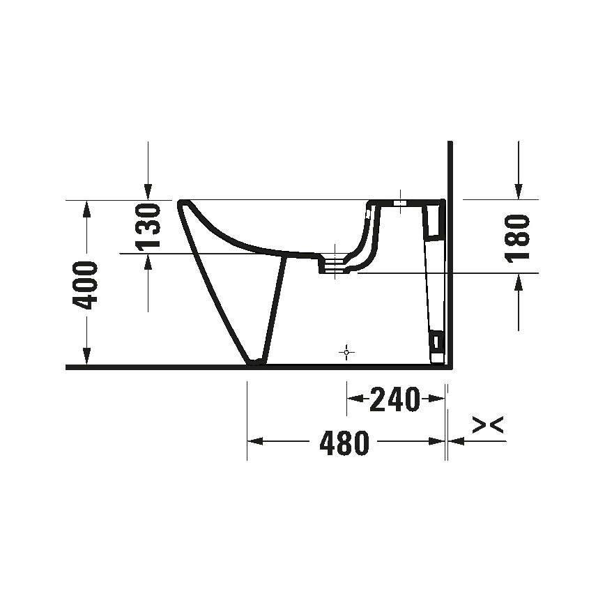 Duravit 2294100000 - Põrandale paigaldatav bidee D-NEO keraamika/läikiv valge