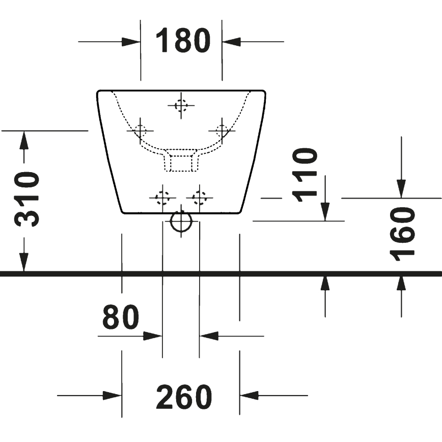 Duravit 2294150000 - Seinale kinnitatav bidee D-NEO keraamika/läikiv valge