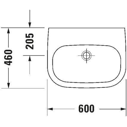 Duravit 23116000702 - Seinale paigaldatav valam D-CODE 60x46 cm keraamika/läikiv valge