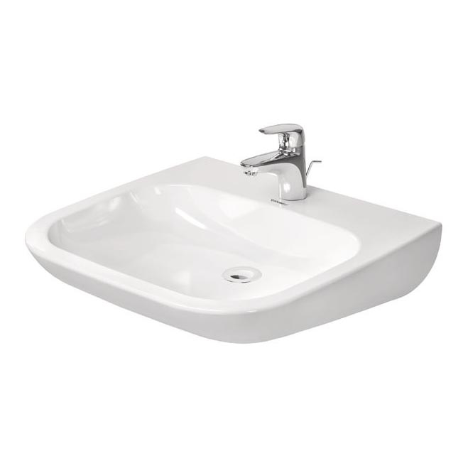 Duravit 23136000002 - D-CODE seinapealne valamu, 60 x 55 cm, keraamika, läikiv valge