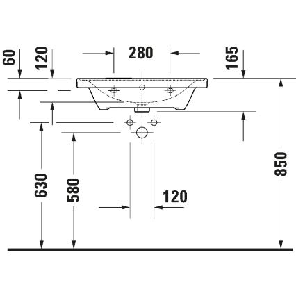 Duravit 2367650060 - Seinale kinnitatav valamu D-NEO 65x48 cm keraamika/läikiv valge