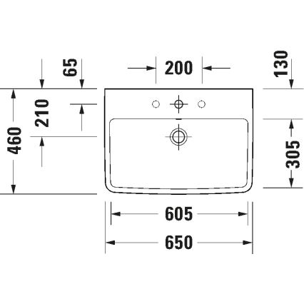Duravit 23756500002 - Seinale kinnitatav valamu D-NEO 65x46 cm keraamika/läikiv valge